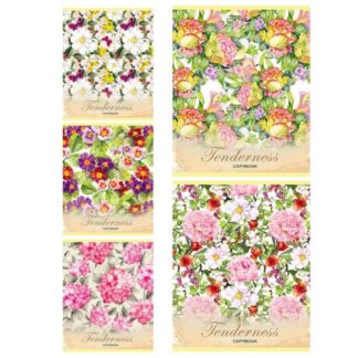 Тетрадь 48л клетка ЦВЕТОЧНОЕ ИЗОБИЛИЕ  выб. лак, цвет.мелов.обл., 5 дизайнов