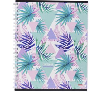 Тетрадь 80л клетка гребень ПАЛЬМЫ И ТРЕУГОЛЬНИКИ цвет.мелов.обложка