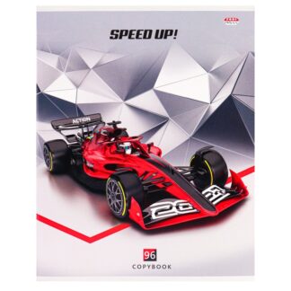 Тетрадь 96л клетка скрепка КОРОЛЕВСКИЕ ГОНКИ цвет.мелов.обл.