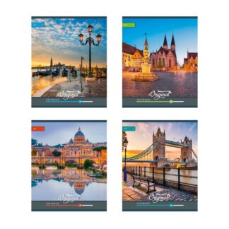 Тетрадь КЛЕТКА 96л. ВИДЫ ЕВРОПЫ (96-7917) (цвет.мелов.обл.)