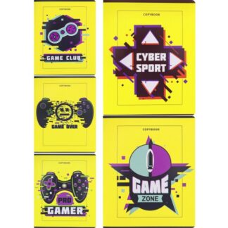 ТМ"Collezione"  Тетрадь КЛЕТКА 48л. ЗОНА ГЕЙМЕРОВ (48-2833) цв мел обл, 5 диз в спайке, 6+0