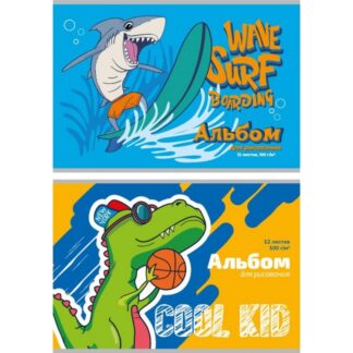 TM"Profit"Альбом для рисования А4 12л. КЛЕВЫЕ ЖИВОТНЫЕ-1 МИКС(12-9635)2 дизайна скр,обл-офс.,бл-офс.