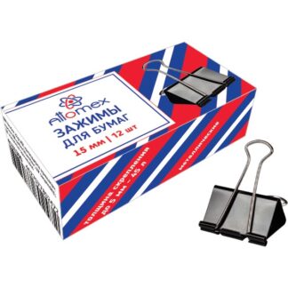 Зажим 15 мм Attomex черный металл 12шт/кор