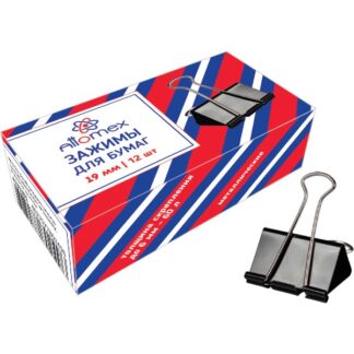 Зажим 19 мм Attomex черный металл 12шт/кор