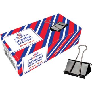 Зажим 25 мм Attomex черный металл 12шт/кор