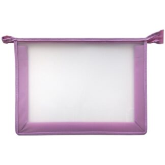 Папка для тетрадей А4 молния сверху, прозрачная СИРЕНЕВАЯ пластик