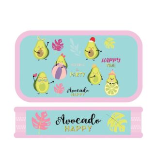 Пенал двухсекционный SOFT большой тканевый торец AVOCADO PARTY, 190/105