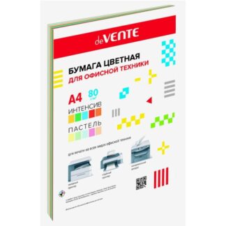 Бумага deVENTE  20 л, A4, 80 г/м, ассорти 10 цветов (5 интенсив и 5 пастель)