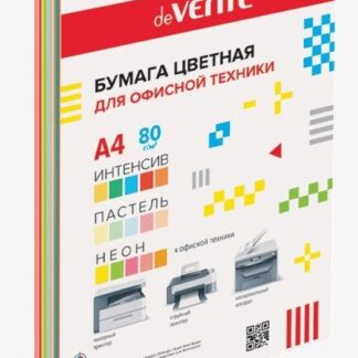 Бумага deVENTE  30 л, A4, 75-80 г/м, ассорти 15 цв (5 интенсивных, 5 пастельных и 5 неоновых цветов)