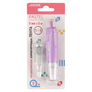 Корректирующая лента deVENTE Pastel 5 ммx5 м,+  сменный картридж 5 ммx5 м, в картонном блистере