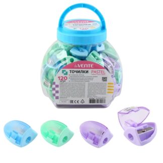 Точилка deVENTE Pastel 1 отв, с контейнером, пластмассовая в пластиковой тубе